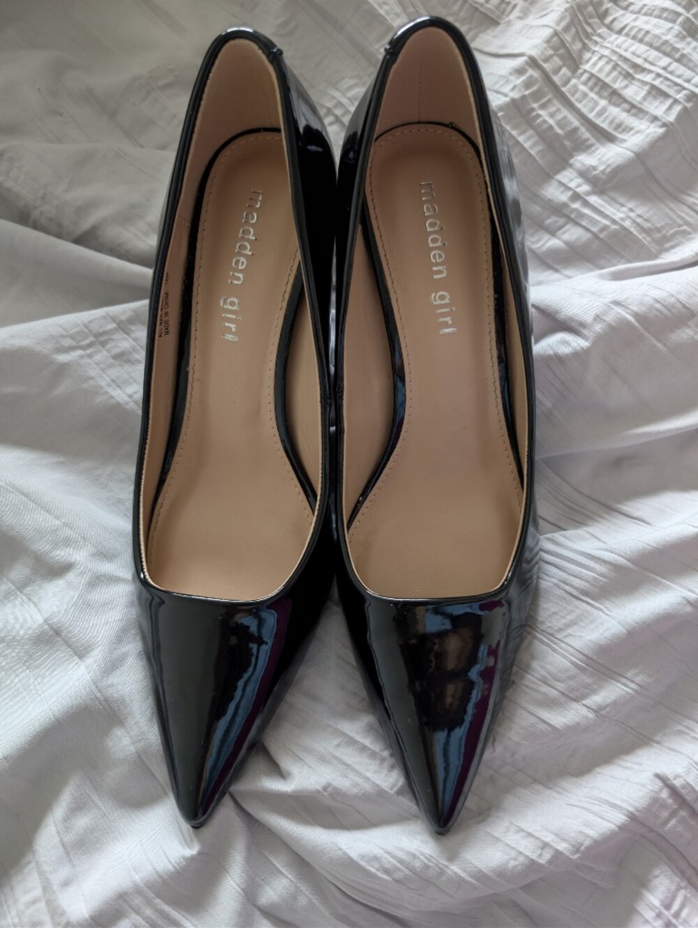 Madden Girl Black Patent Kitten Heel Pumps Size 8